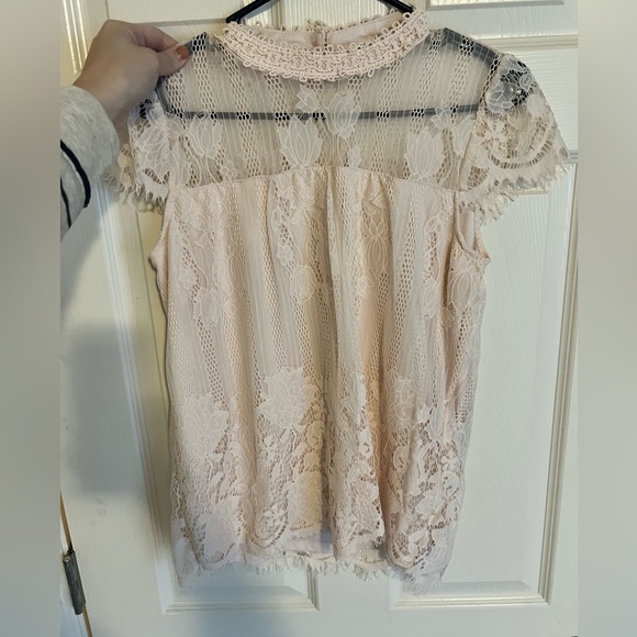 Ultra Pink Tops - Lace Top - Blush